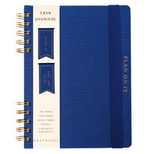 Load image into Gallery viewer, Cobalt Blue Fabric-Covered Journal with Magnetic Bookmarks