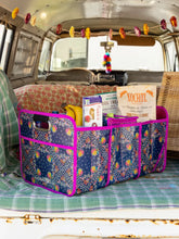 Load image into Gallery viewer, Car Trunk Organizer Navy Tropic Bandana