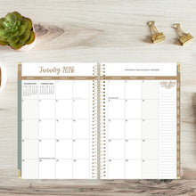 Load image into Gallery viewer, Pre-Order 2026 Small Green Linen Hard Cover Planner