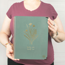 Load image into Gallery viewer, 2025-2026 Large Green Linen Hard Cover Planner