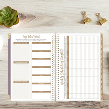 Load image into Gallery viewer, Pre-Order 2026 Small Purple Linen Hard Cover Planner