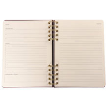 Load image into Gallery viewer, Plum Red Fabric-Covered Journal with Magnetic Bookmarks