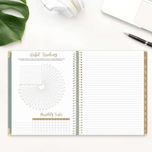 Load image into Gallery viewer, 2025-2026 Large Green Linen Hard Cover Planner