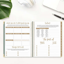 Load image into Gallery viewer, 2025-2026 Large Green Linen Hard Cover Planner