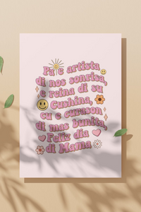 Pa E Artista Di Nos Sonrisa Mother's Day Greeting Card in Papiamento