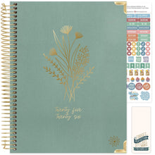 Load image into Gallery viewer, 2025-2026 Large Green Linen Hard Cover Planner