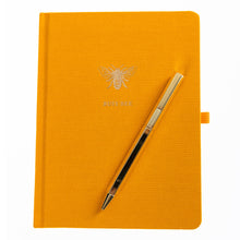 Load image into Gallery viewer, Busy Bee Fabric Covered Journal With Pen