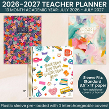Load image into Gallery viewer, 2026-2027 Teacher Planner, With 3 Interchangeable Covers: Bold & Bright