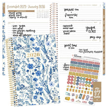 Load image into Gallery viewer, Pre-Order 2026 Blue & White Floral Soft Cover Planner