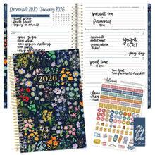 Load image into Gallery viewer, Pre-Order 2026 Navy Garden Party Soft Cover Planner