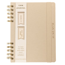 Load image into Gallery viewer, Taupe Fabric-Covered Journal with Magnetic Bookmarks