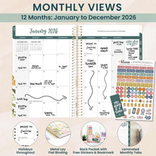 Load image into Gallery viewer, Pre-Order 2026 Beige Bouquet Soft Cover Planner