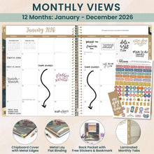 Load image into Gallery viewer, Pre-Order 2026 Celestial Skies Large Hard Cover Planner