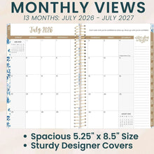 Load image into Gallery viewer, 2026-2027 Blue & White Floral Soft Cover Planner
