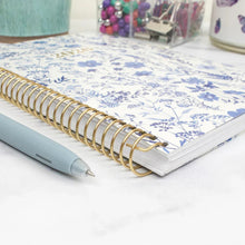 Load image into Gallery viewer, Pre-Order 2026 Blue & White Floral Soft Cover Planner