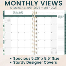 Load image into Gallery viewer, 2026-2027 Boho Greenery Soft Cover Planner
