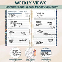 Load image into Gallery viewer, Pre-Order 2026 Navy Garden Party Soft Cover Planner
