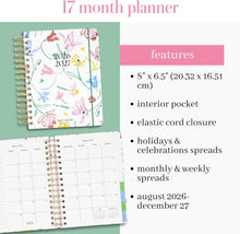 Load image into Gallery viewer, kate spade new york, Joyful Garden, 17 Month- Medium Spiral Planner