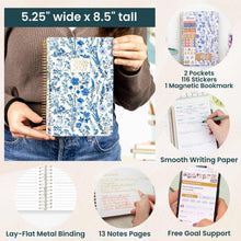 Load image into Gallery viewer, 2026-2027 Blue & White Floral Soft Cover Planner