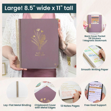 Load image into Gallery viewer, 2026-2027 Large Purple Linen Hard Cover Planner