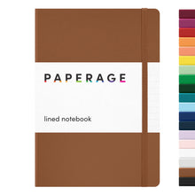 Load image into Gallery viewer, Paperage Cognac Lined Journal Notebook, Hardcover