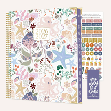 Load image into Gallery viewer, 2026-2027 Large Seaside Whimsy Hard Cover Planner