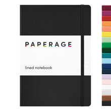 Load image into Gallery viewer, Paperage Black Lined Journal Notebook, Hardcover