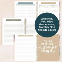 Load image into Gallery viewer, 2026-2027 Teacher Planner, With 3 Interchangeable Covers: Cool Tones