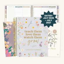 Load image into Gallery viewer, 2026-2027 Teacher Planner, With 3 Interchangeable Covers: Cool Tones