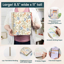 Load image into Gallery viewer, 2026-2027 Large Whimsical Wildflowers Hard Cover Planner