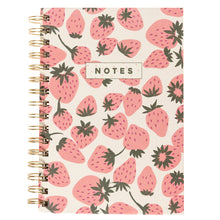 Load image into Gallery viewer, Pink Strawberries Spiral Hard Cover Journal