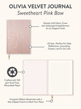 Load image into Gallery viewer, Sweetheart Pink Bow, Velvet Journal
