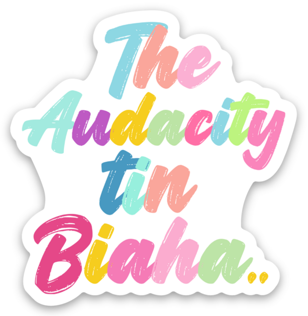 The Audacity tin Biaha Vinyl Waterproof Sticker In Papiamento Paper