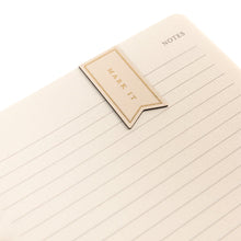 Load image into Gallery viewer, Taupe Fabric-Covered Journal with Magnetic Bookmarks