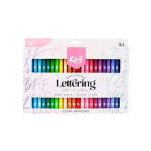 Load image into Gallery viewer, Set of 24 Dual Tip Lettering Markers
