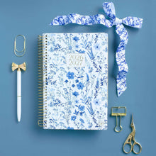 Load image into Gallery viewer, 2026-2027 Blue &amp; White Floral Soft Cover Planner
