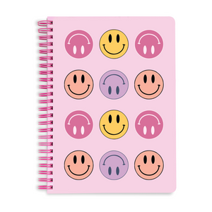 Pink Stacked Smiles Mini Notebook