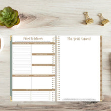 Load image into Gallery viewer, Pre-Order 2026 Small Green Linen Hard Cover Planner
