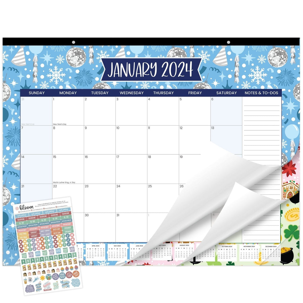 2024 Holiday Icons Desk & Wall Calendar