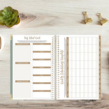 Load image into Gallery viewer, Pre-Order 2026 Small Green Linen Hard Cover Planner
