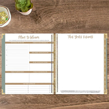 Load image into Gallery viewer, Pre-Order 2026 Green Linen Hard Cover Vision Planner
