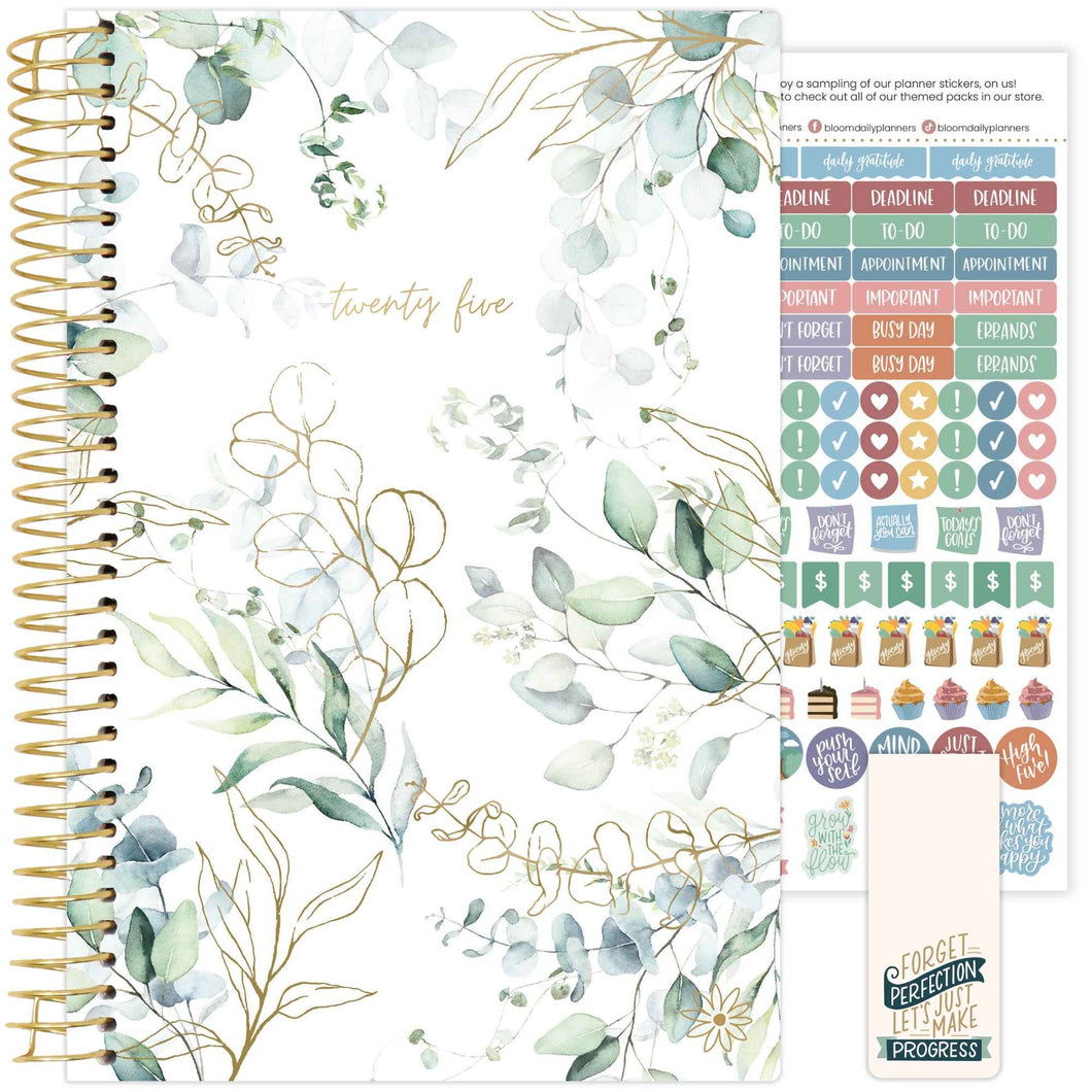 2025 White Eucalyptus, Soft Cover Planner
