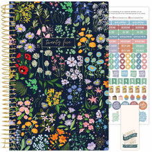 Load image into Gallery viewer, 2025 Navy Garden Party, Soft Cover Planner
