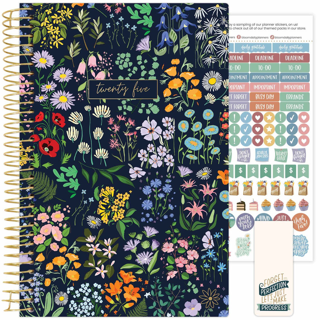 2025 Navy Garden Party, Soft Cover Planner