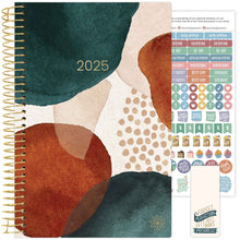 Load image into Gallery viewer, 2025 Green Earthy Abstract, Soft Cover Planner
