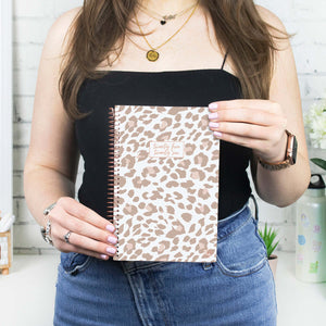 2025-2026 Tan Leopard Soft Cover Planner