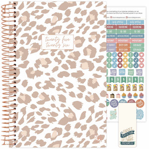2025-2026 Tan Leopard Soft Cover Planner