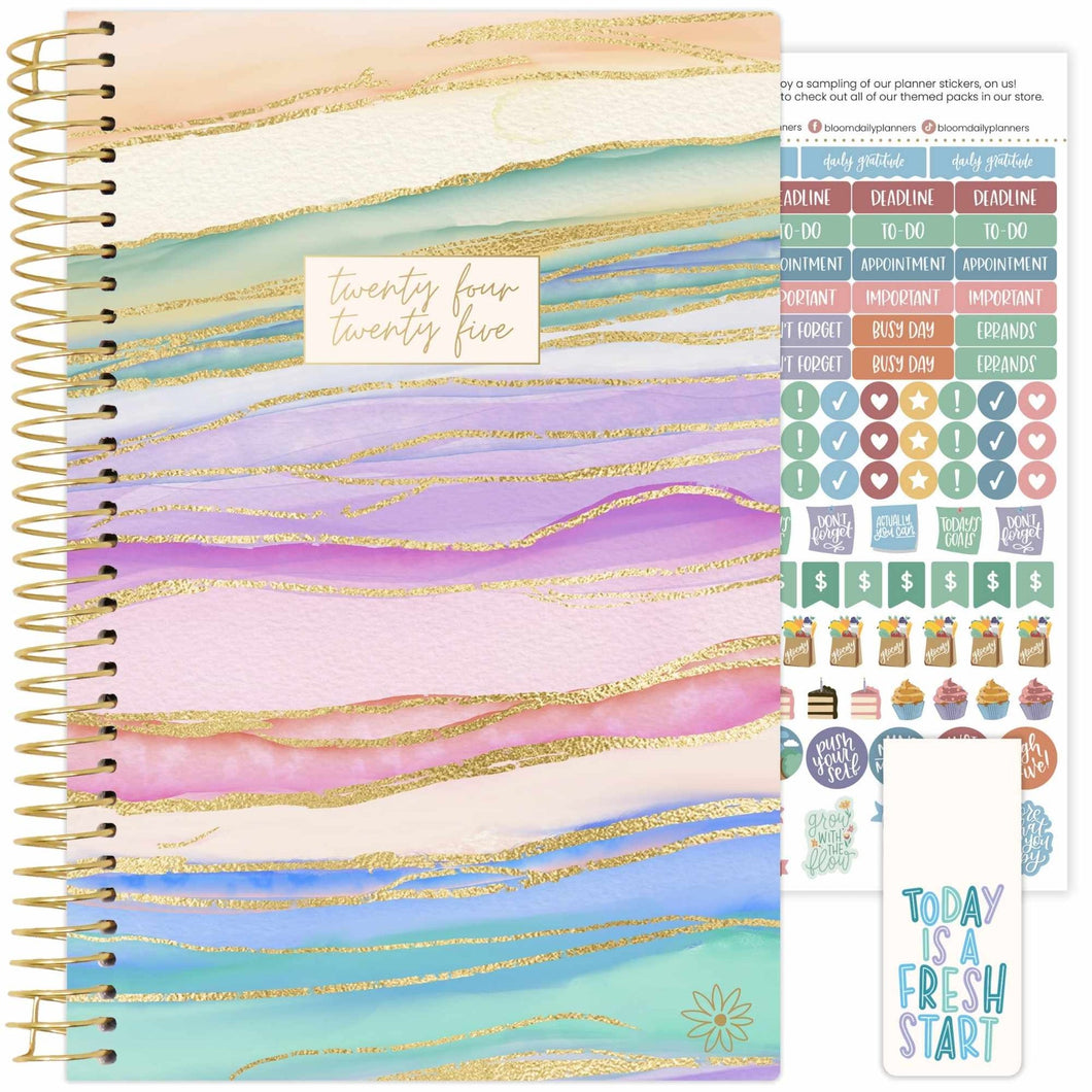 2024-2025 Waves of Watercolor Soft Cover Planner