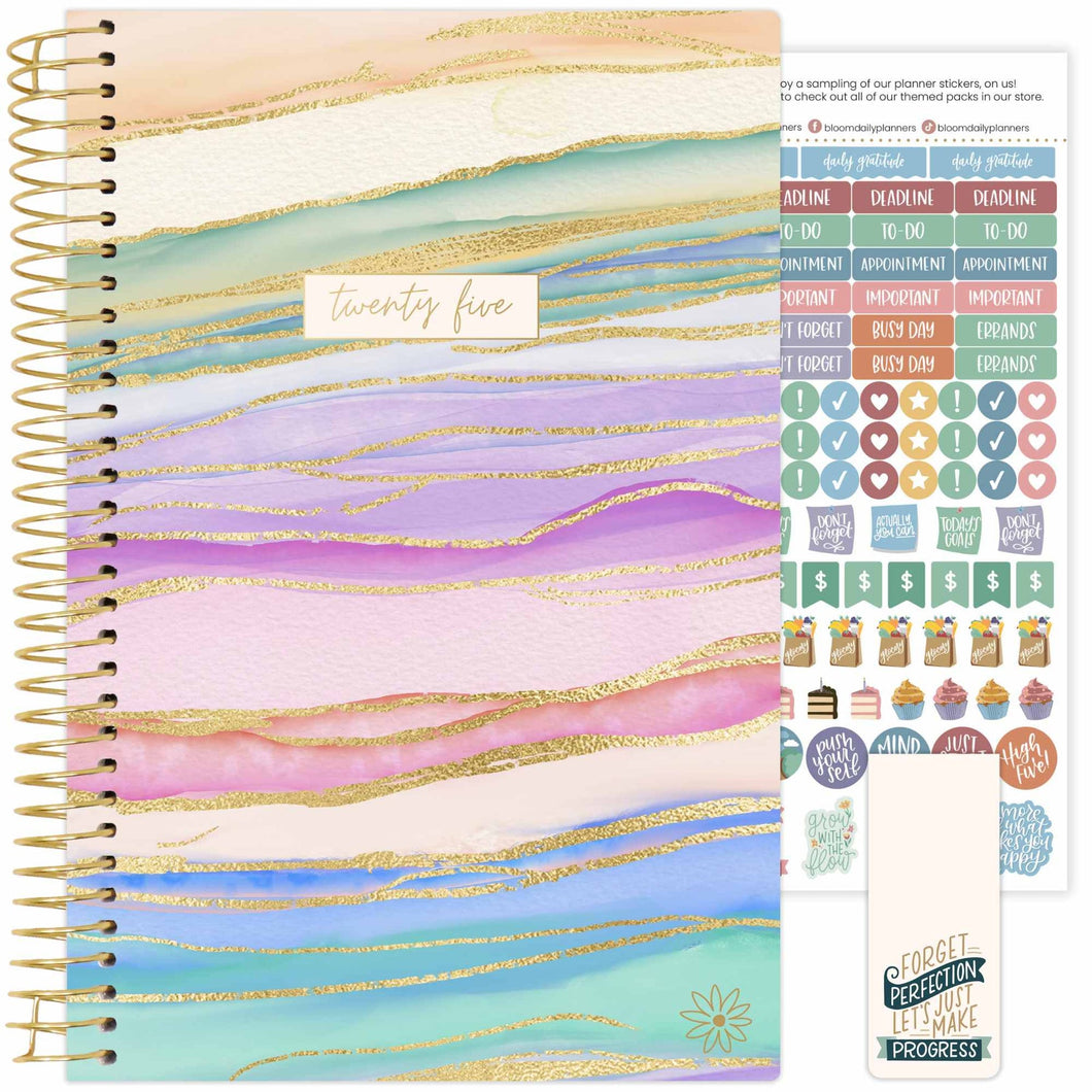 2025 Watercolor Waves, Soft Cover Planner