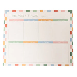 Checkered Weekly Planner Pad